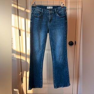 BKE Women’s Dark Wash Mid Rise Bootcut Jeans